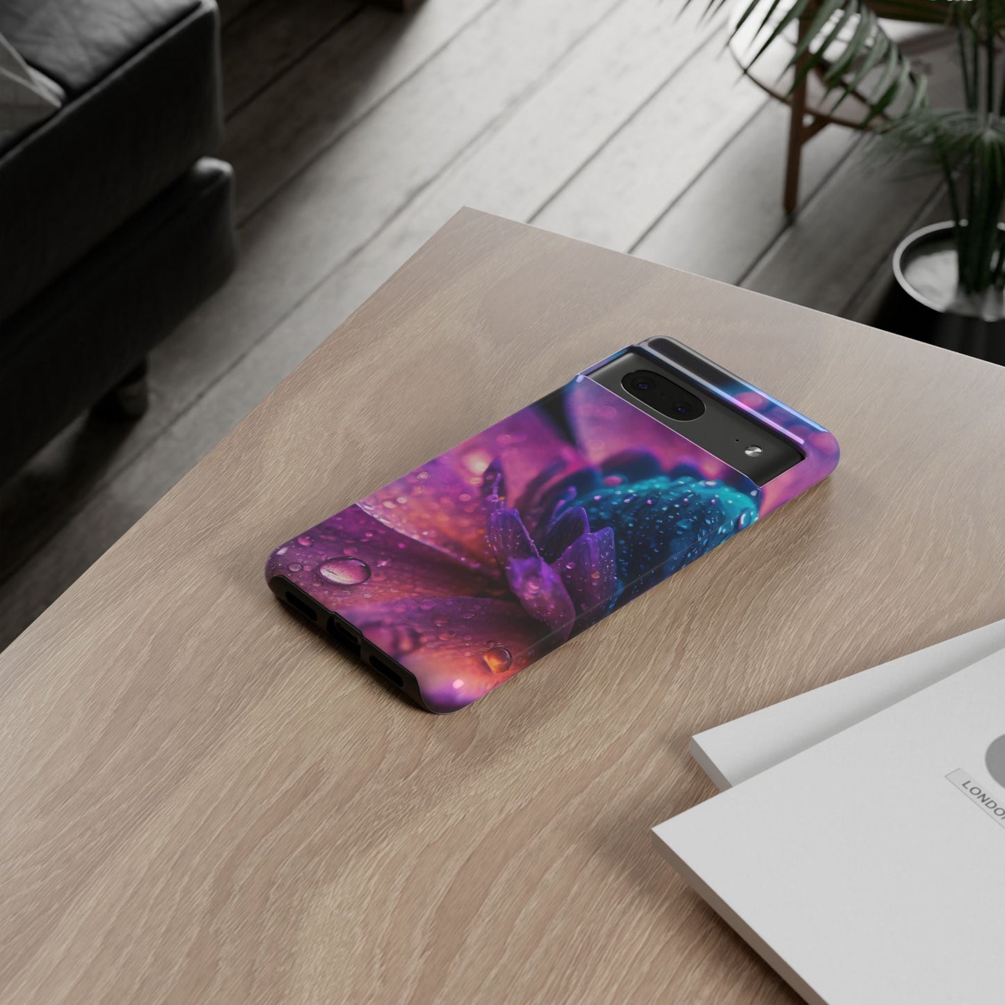 Vibrant Blue And Purple Flower Tough Phone Case