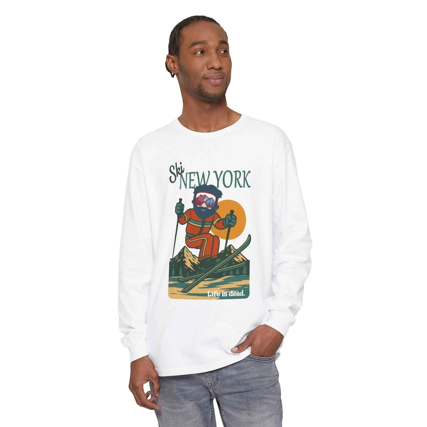 Ski New York - Life is dead.® Mountain Collection Garment-Dyed Long Sleeve T-Shirt