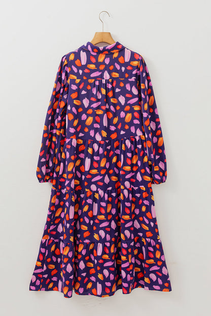 Collared Tiered Long Dress