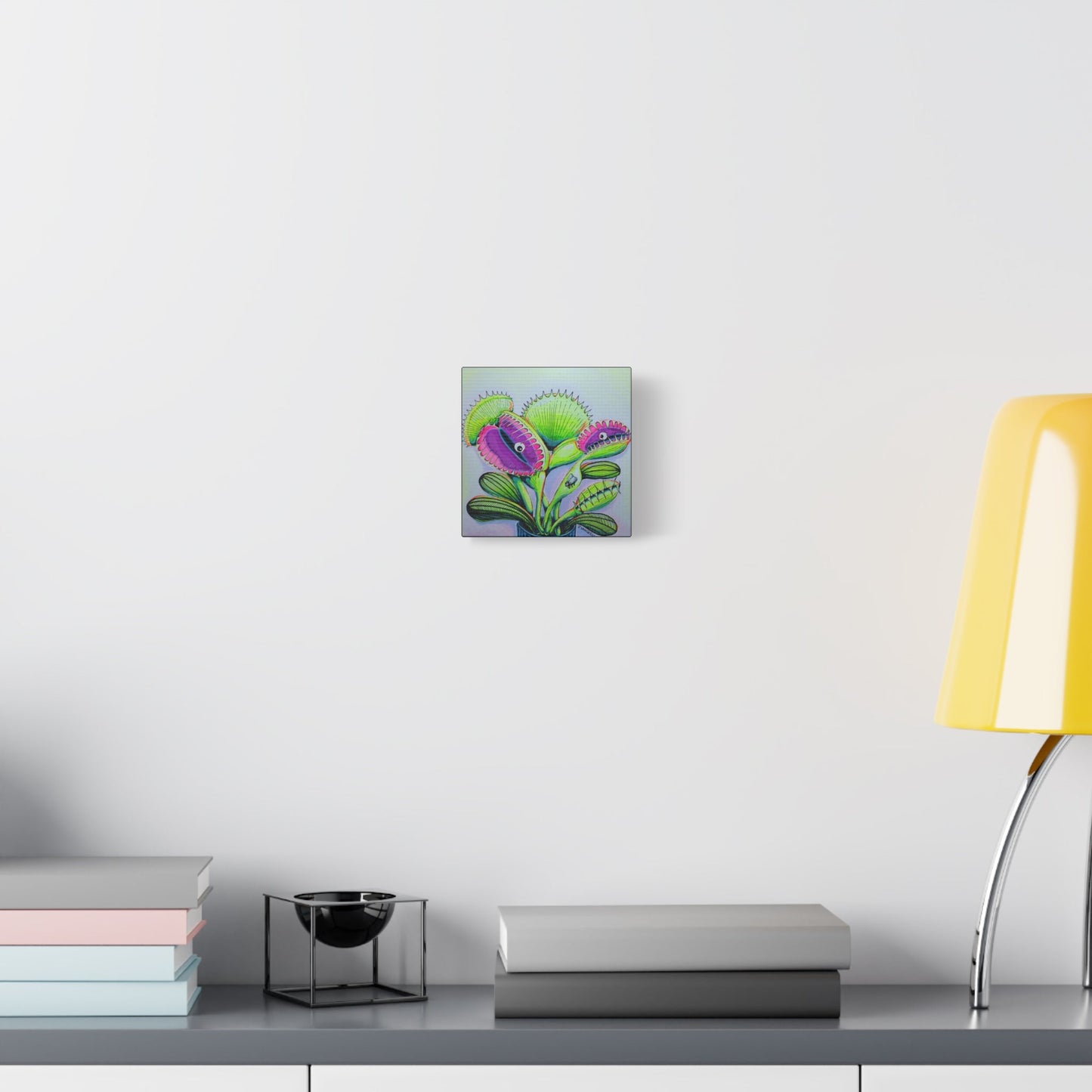 Cyclops Venus Fly Trap Original Canvas Art Print, Botanical Wall Decor