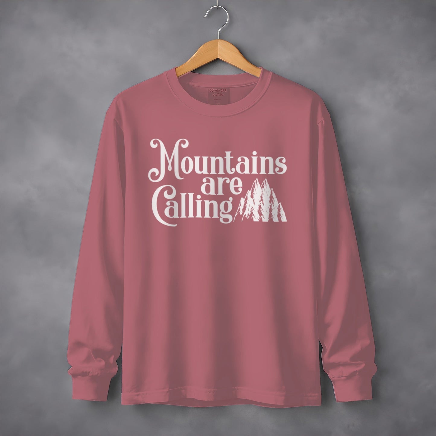 Mountains Are Calling With Mountain Peaks Art Long Sleeve T-Shirt