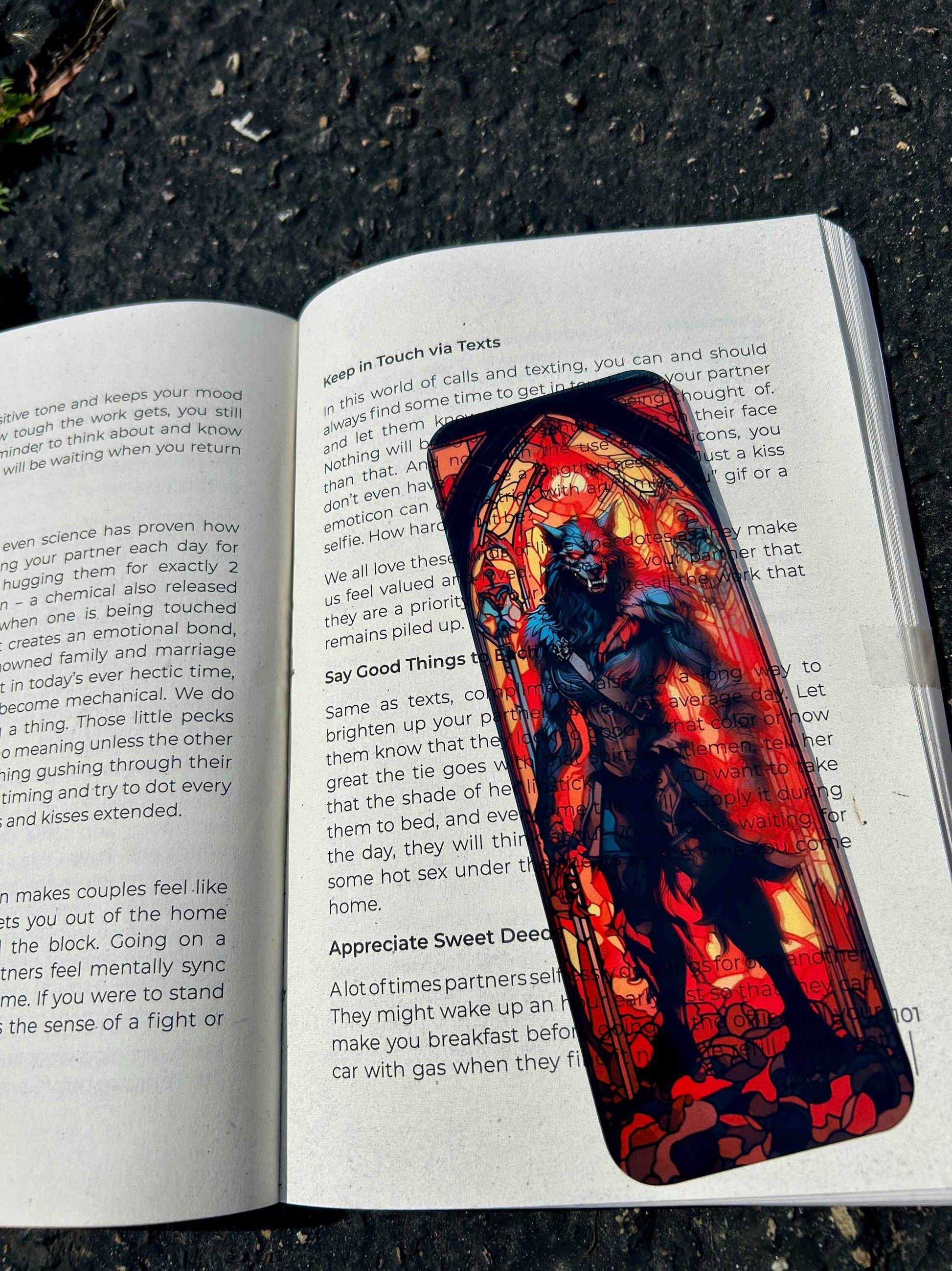 Demon Werewolf from Hell Bookmark – Dark Fantasy Horror Art, Gothic Beast Design, Spooky Book Lover Gift for Supernatural Fans