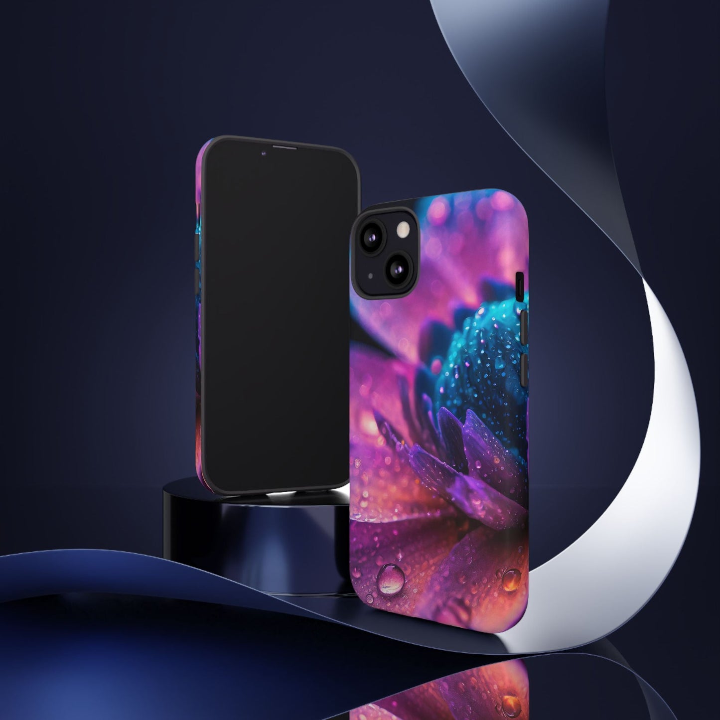 Vibrant Blue And Purple Flower Tough Phone Case