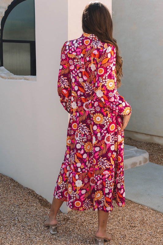 Collared Tiered Long Dress