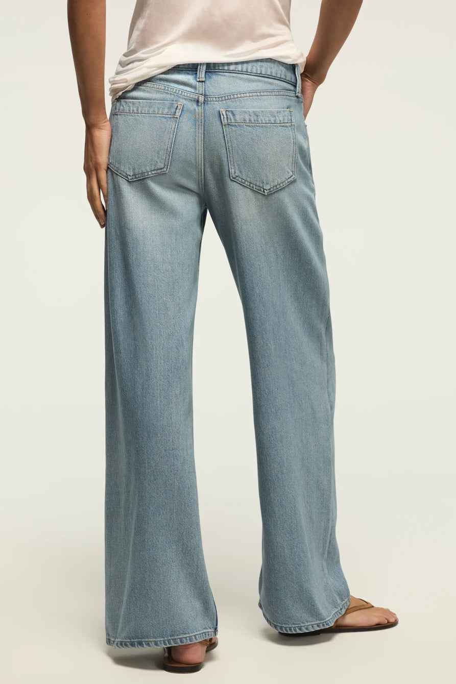 [7W15814-430] WOMENS LUCKY BRAND PLEATED LIQUID DENIM LUXE PALAZZO - RIVER
