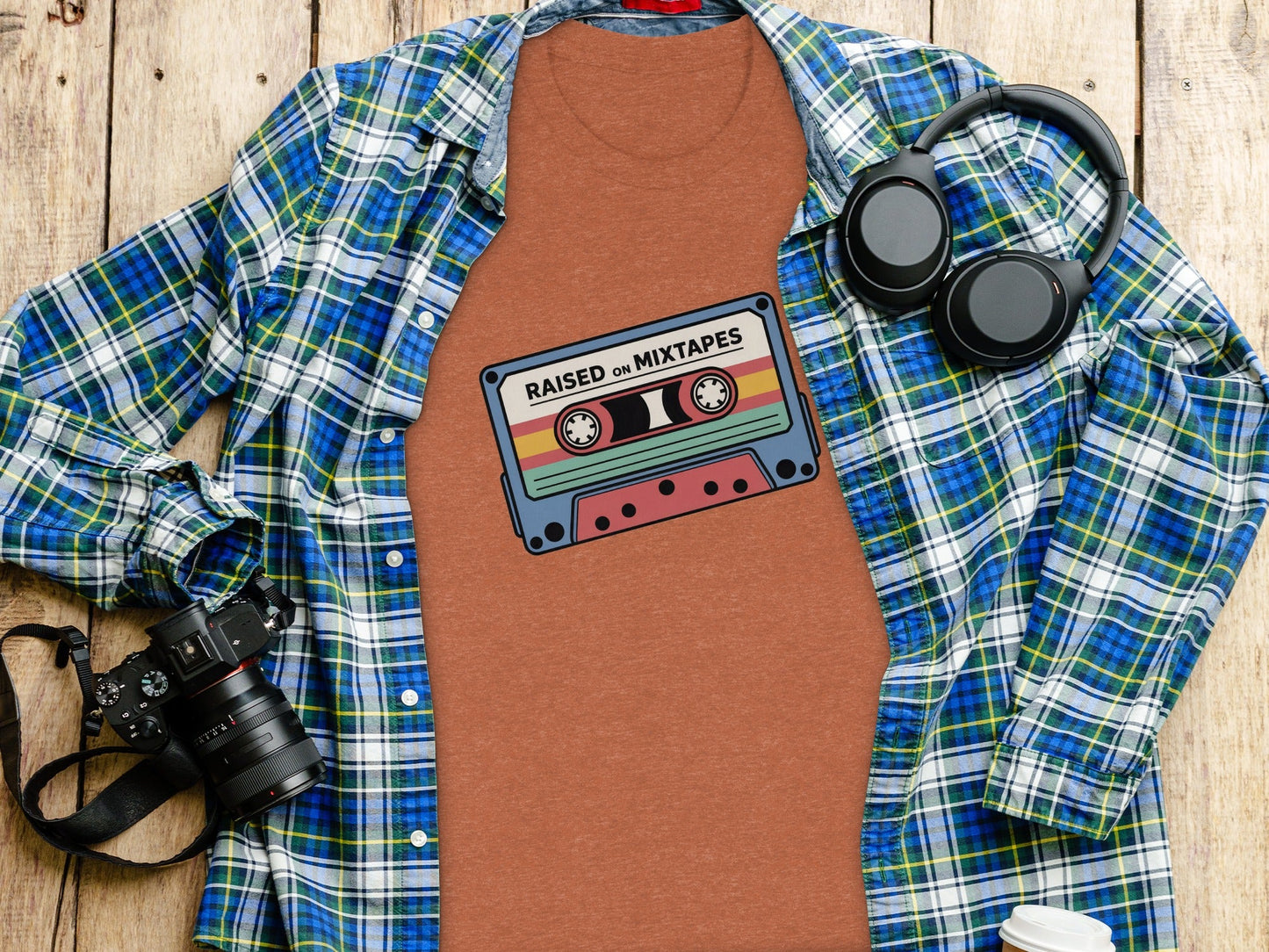 Raised On Mixtapes Retro Cassette T-Shirt