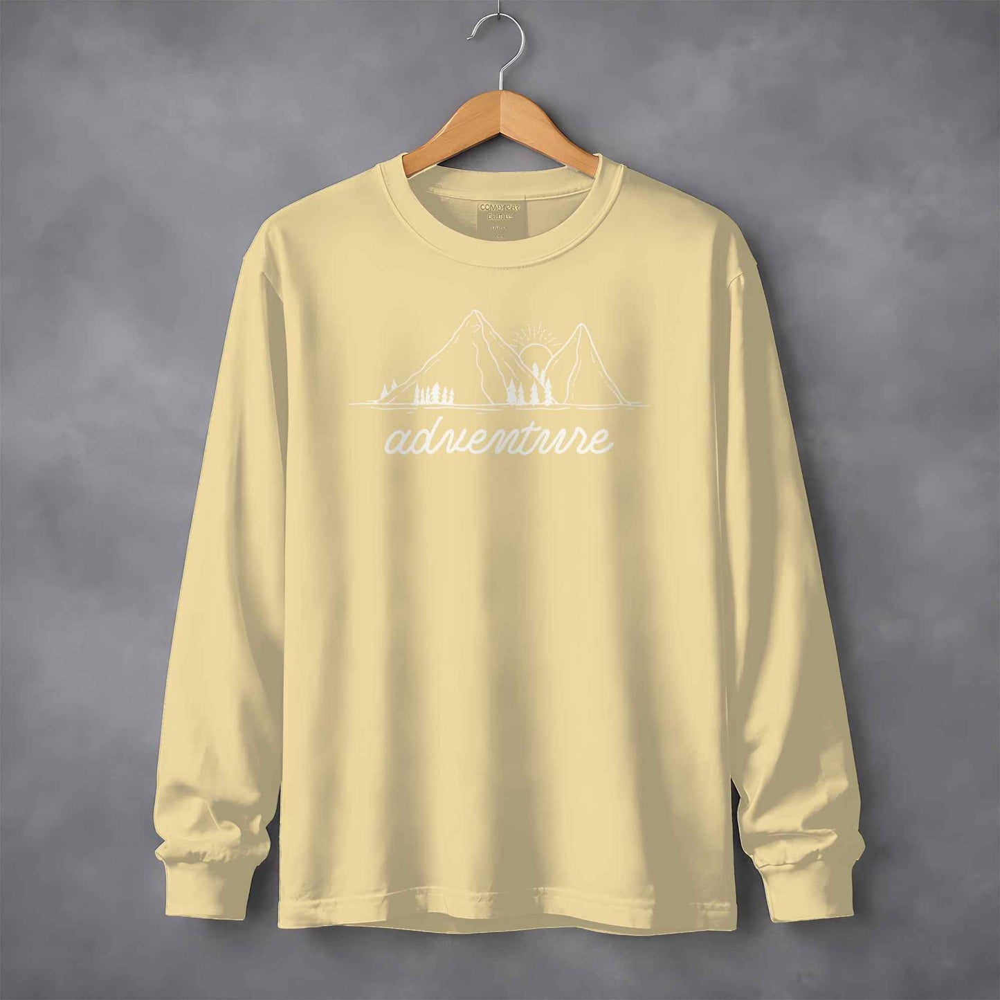 Adventure Awaits Mountains and Sunshine Graphic Long Sleeve T-Shirt