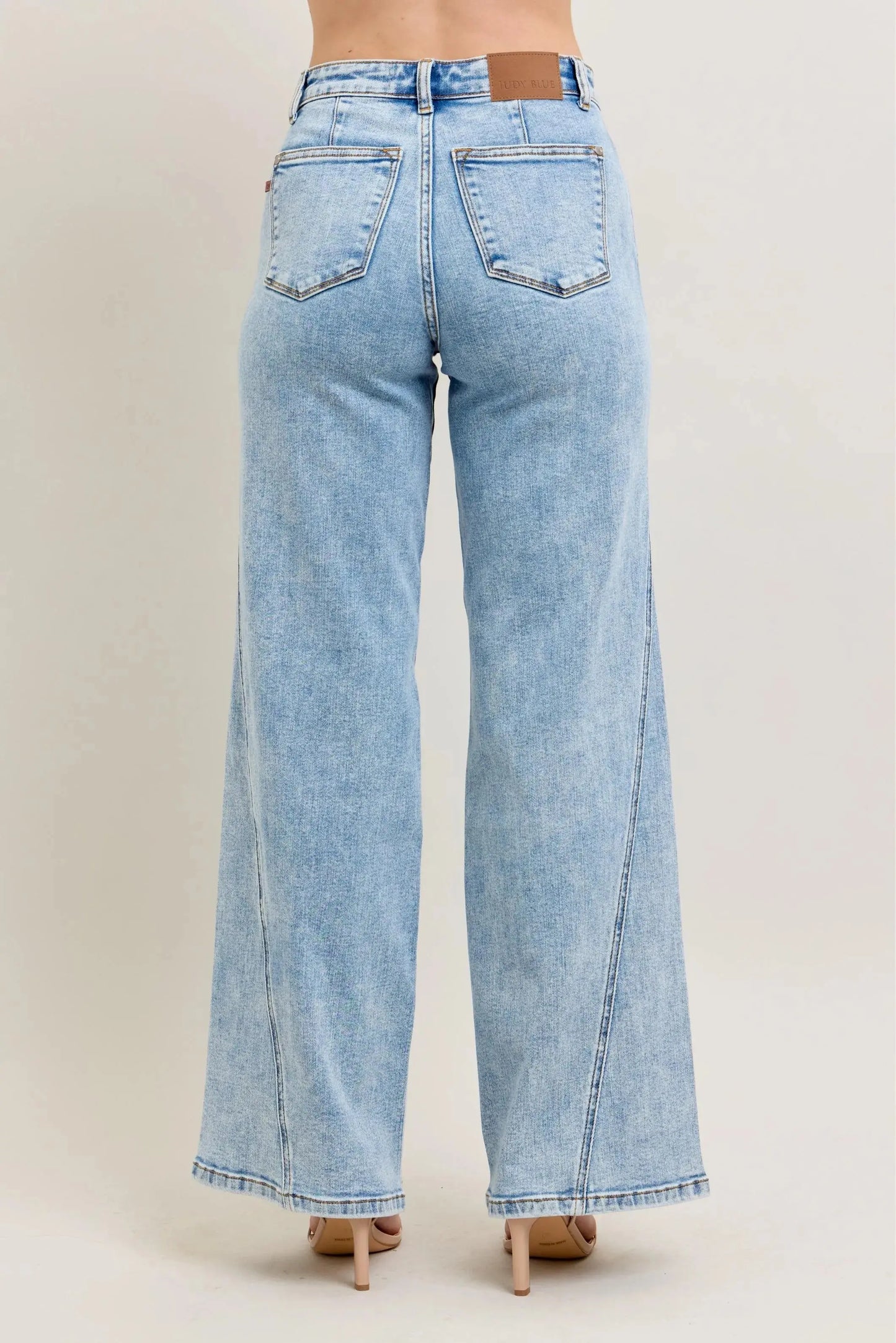 High Waist Skewed Inseam Wide Leg Judy Blue Jeans – Full & Plus Size