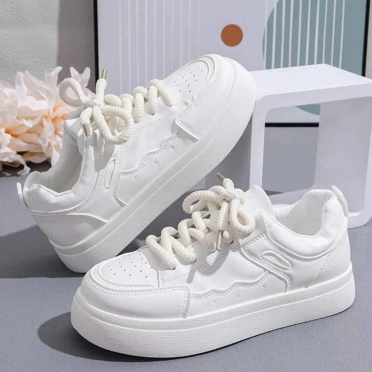Round Toe Platform Sneakers