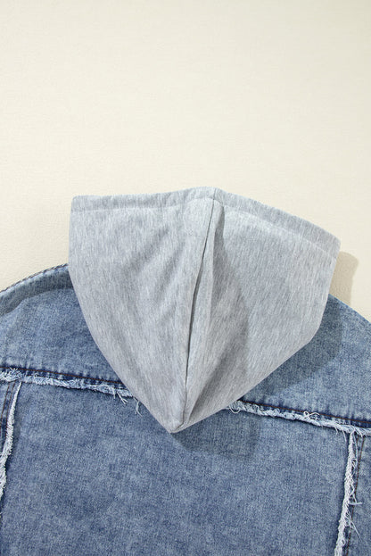 Olivia Hooded Raw Hem Jacket