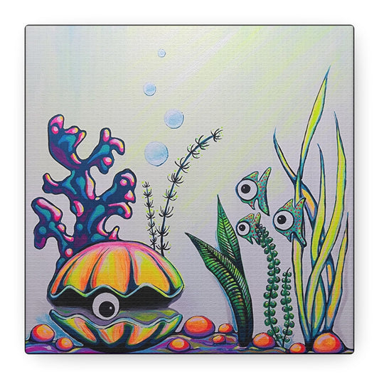 Cyclops Clam Original Canvas Art Print, Wall Decor