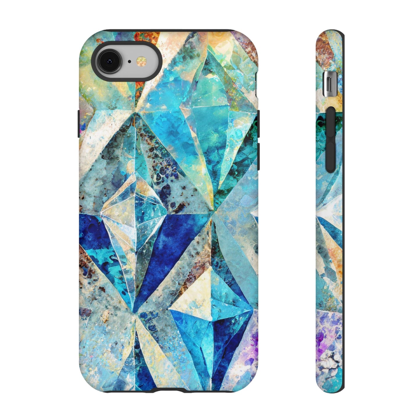 Diamond Blue Abstract Tough Phone Case