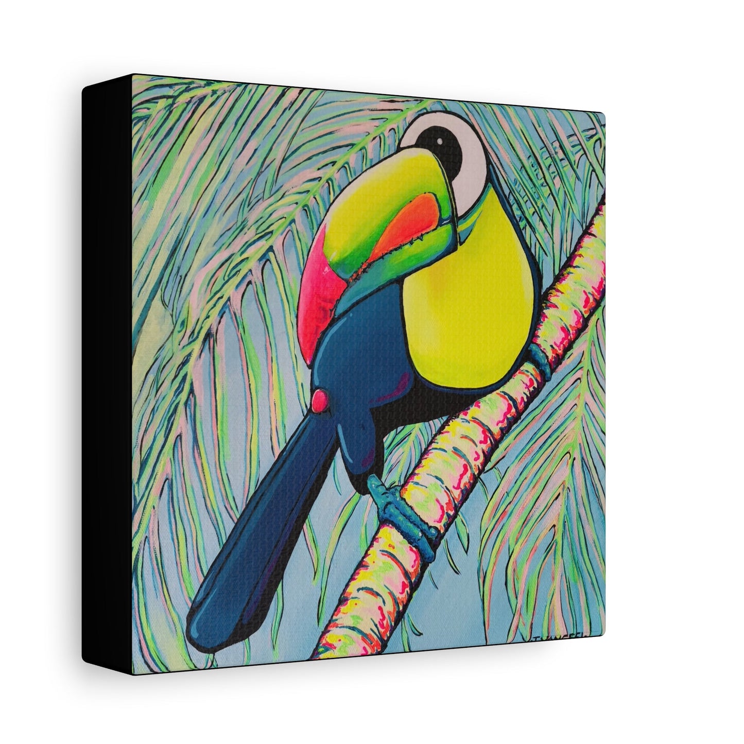 Cyclops Toucan Original Canvas Art Print, Bird Art, Tropical Vibes