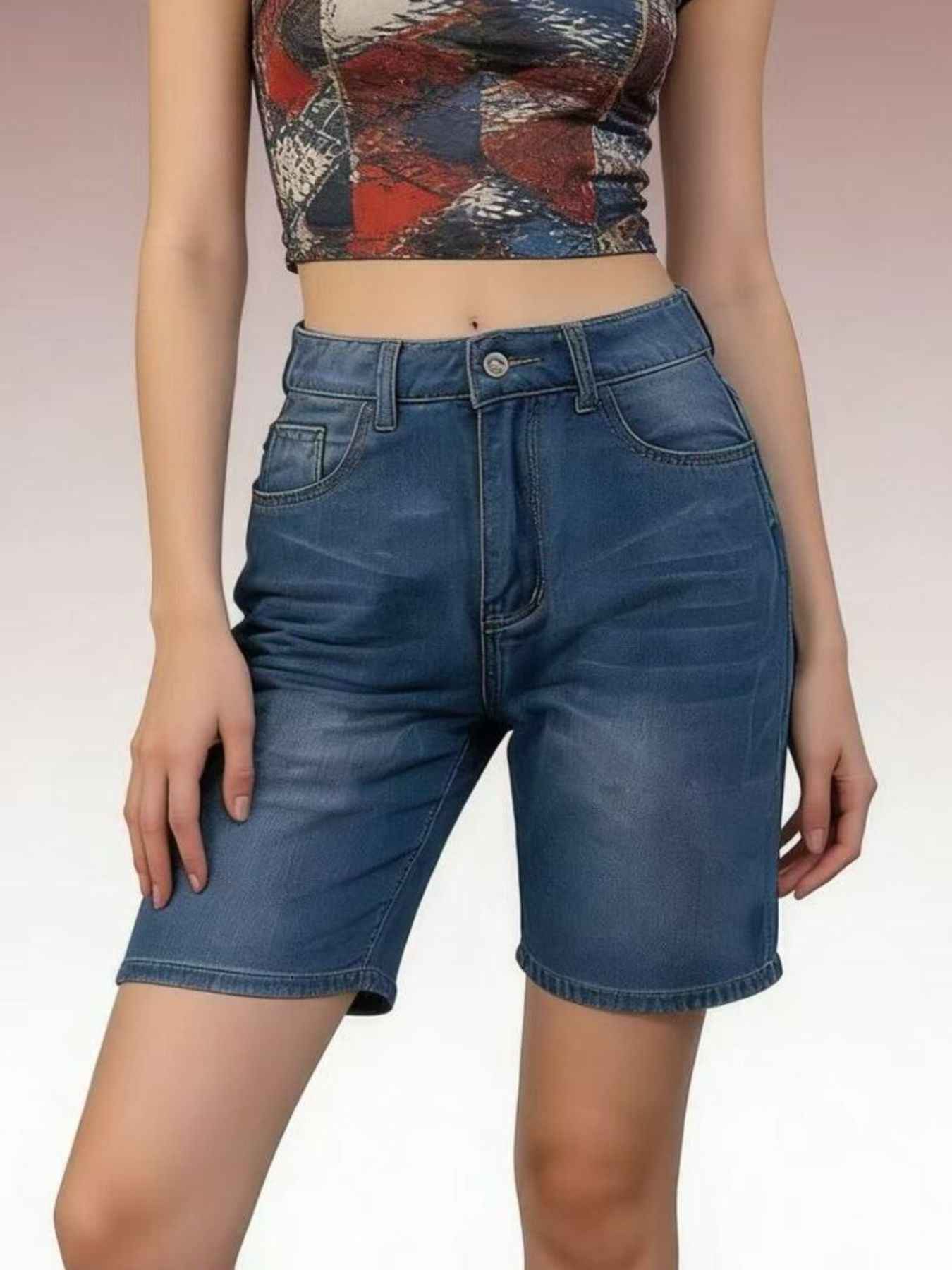 High Waist Denim Shorts