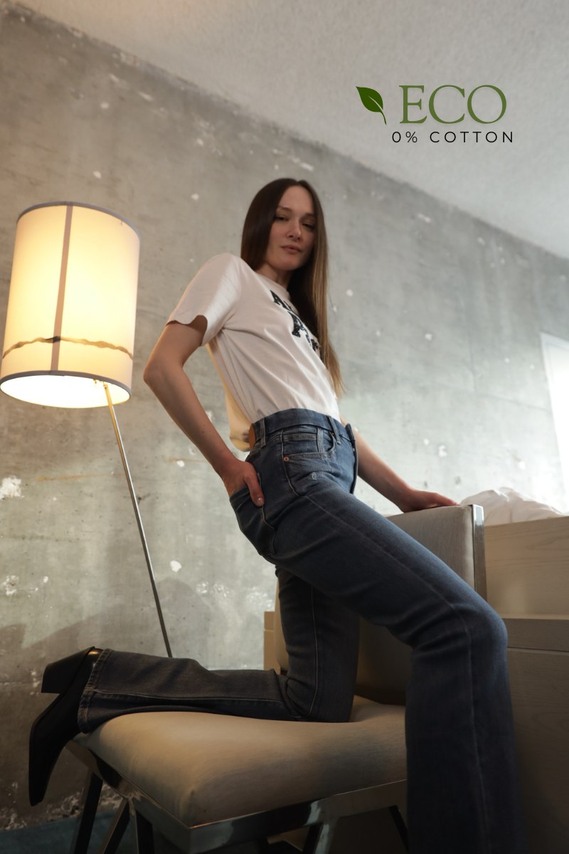 Beatrice ECO ZERO COTTON High Rise Phone Pocket Bootcut Jeans