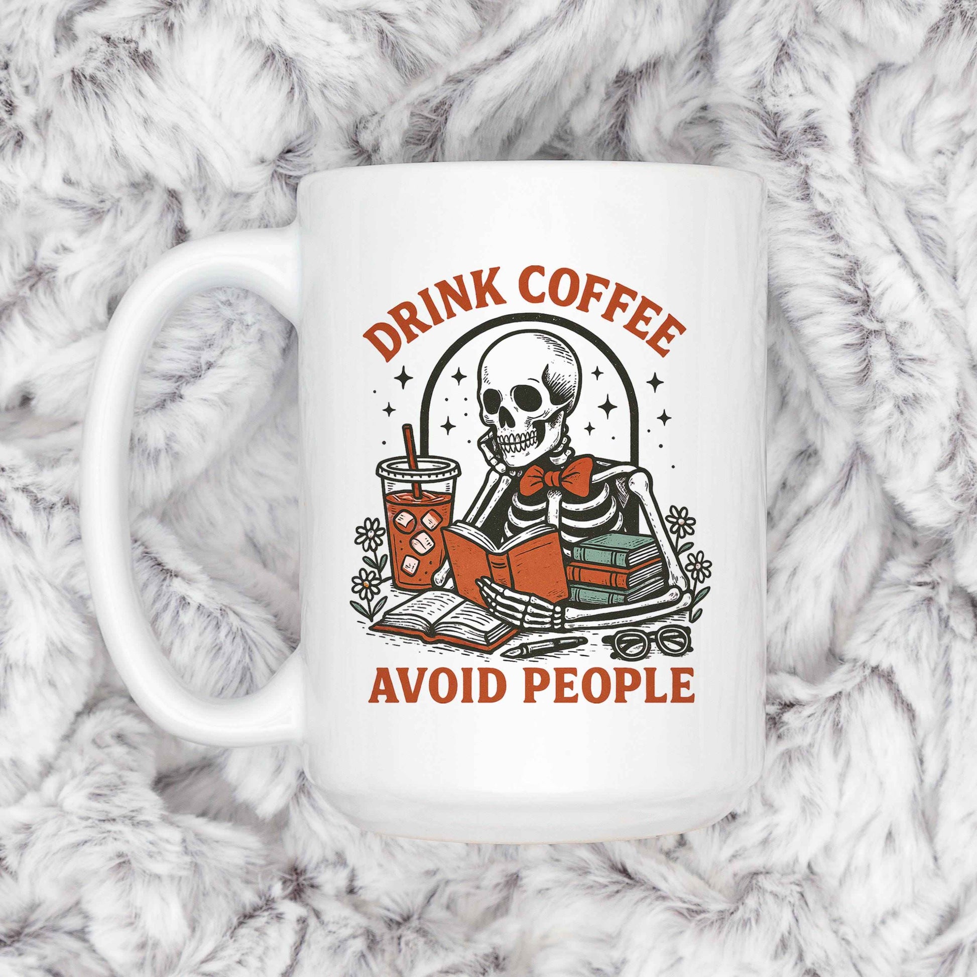 Skeleton Coffee Mug - Dark Humor Mug | Funny Coffee Cup for Introvert Gift
