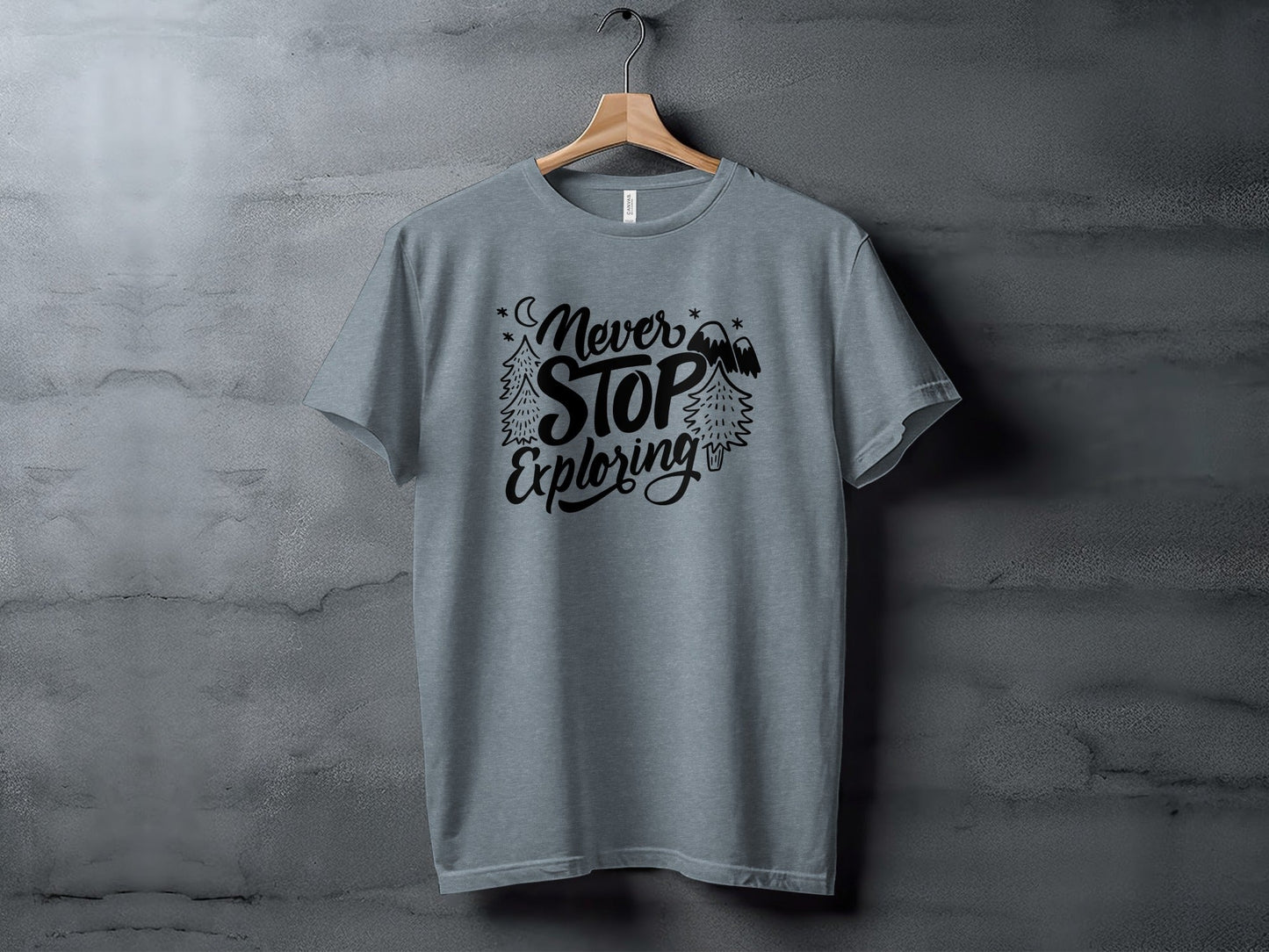 Never Stop Exploring Mountain Adventure Outdoors T-Shirt