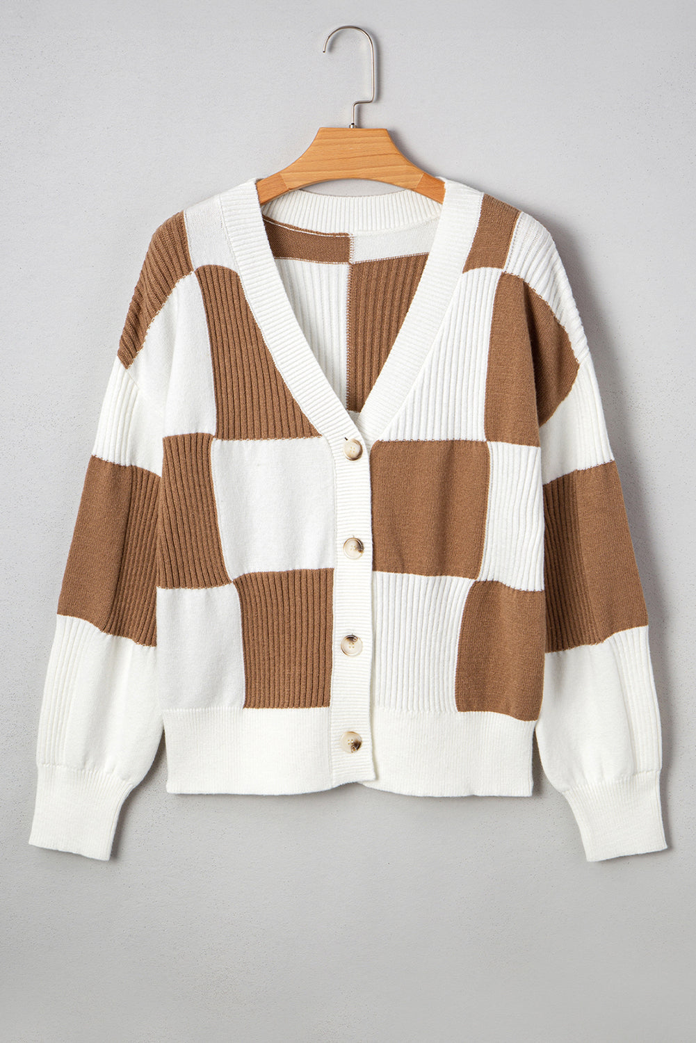 Julia Checkered Button Sweater Cardigan