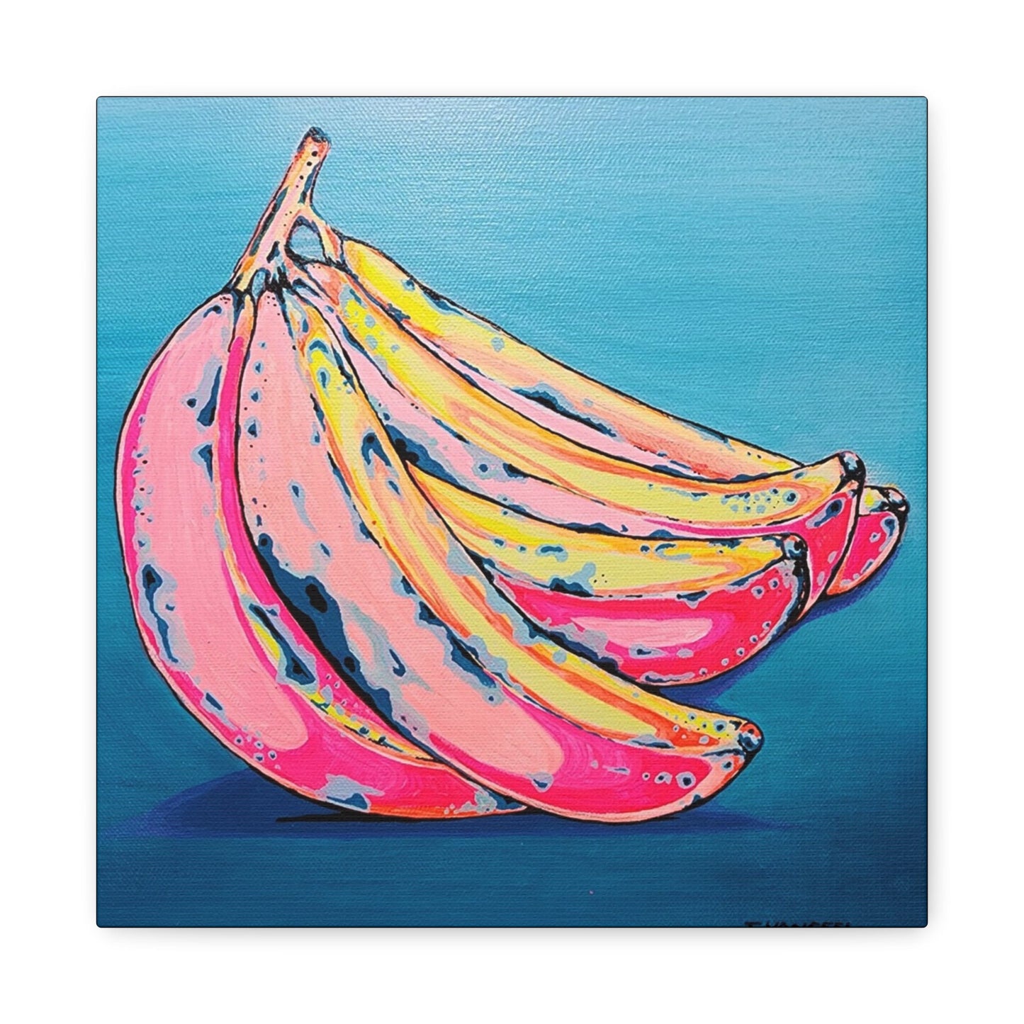 Neon Banana Canvas Art Print, Home Decor, Original Artist Design