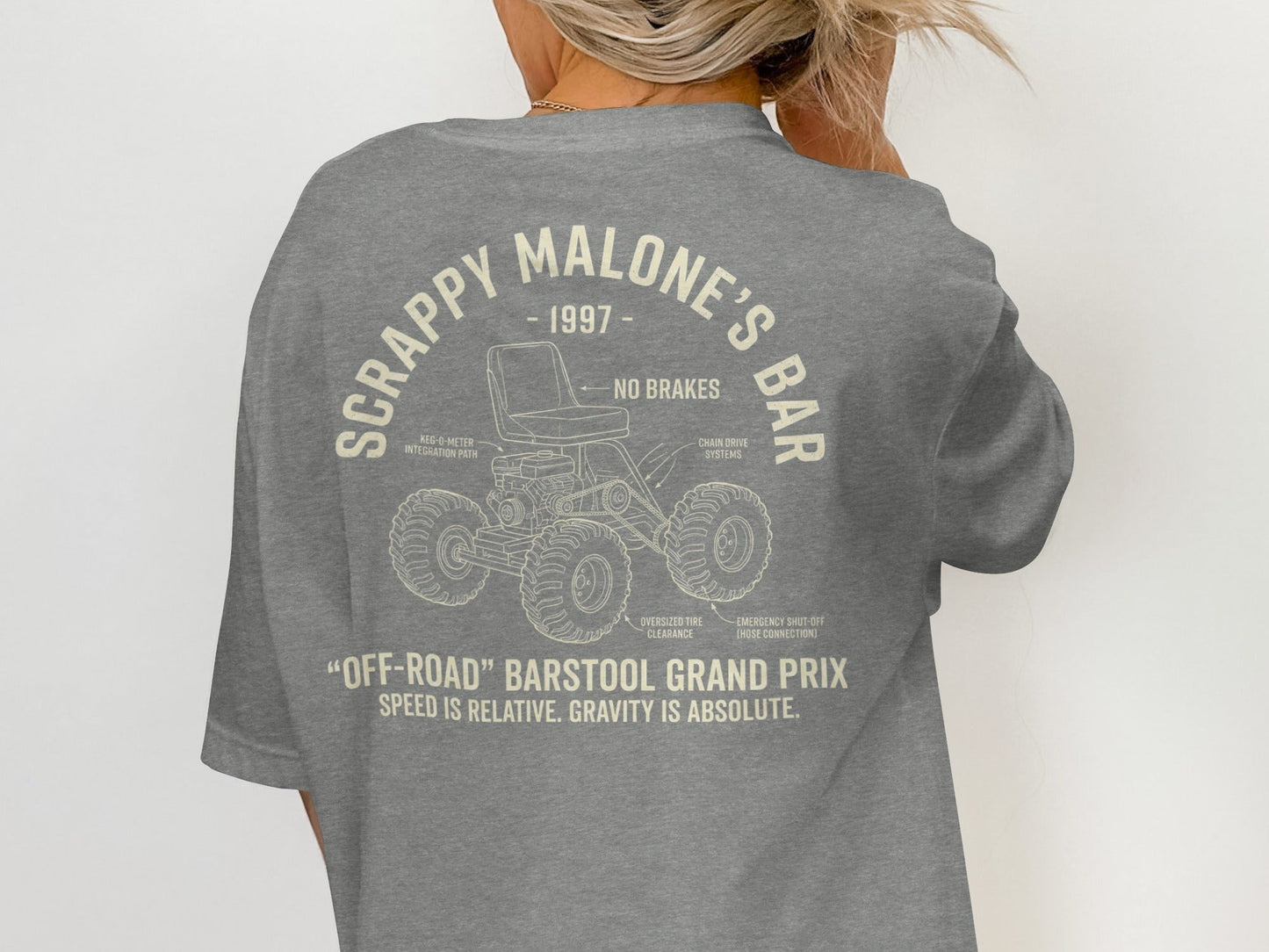 Scrappy Malone's Barstool Grand Prix Tee - Vintage Racing Humor
