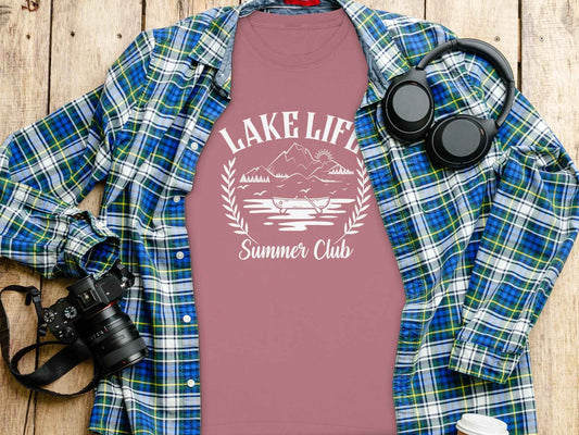 Lake Life Summer Club Graphic Design Long Sleeve T-Shirt