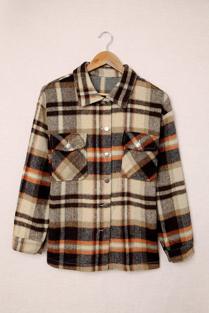 Multicolor Plaid Casual Button Up Flannel Shacket Anytime
