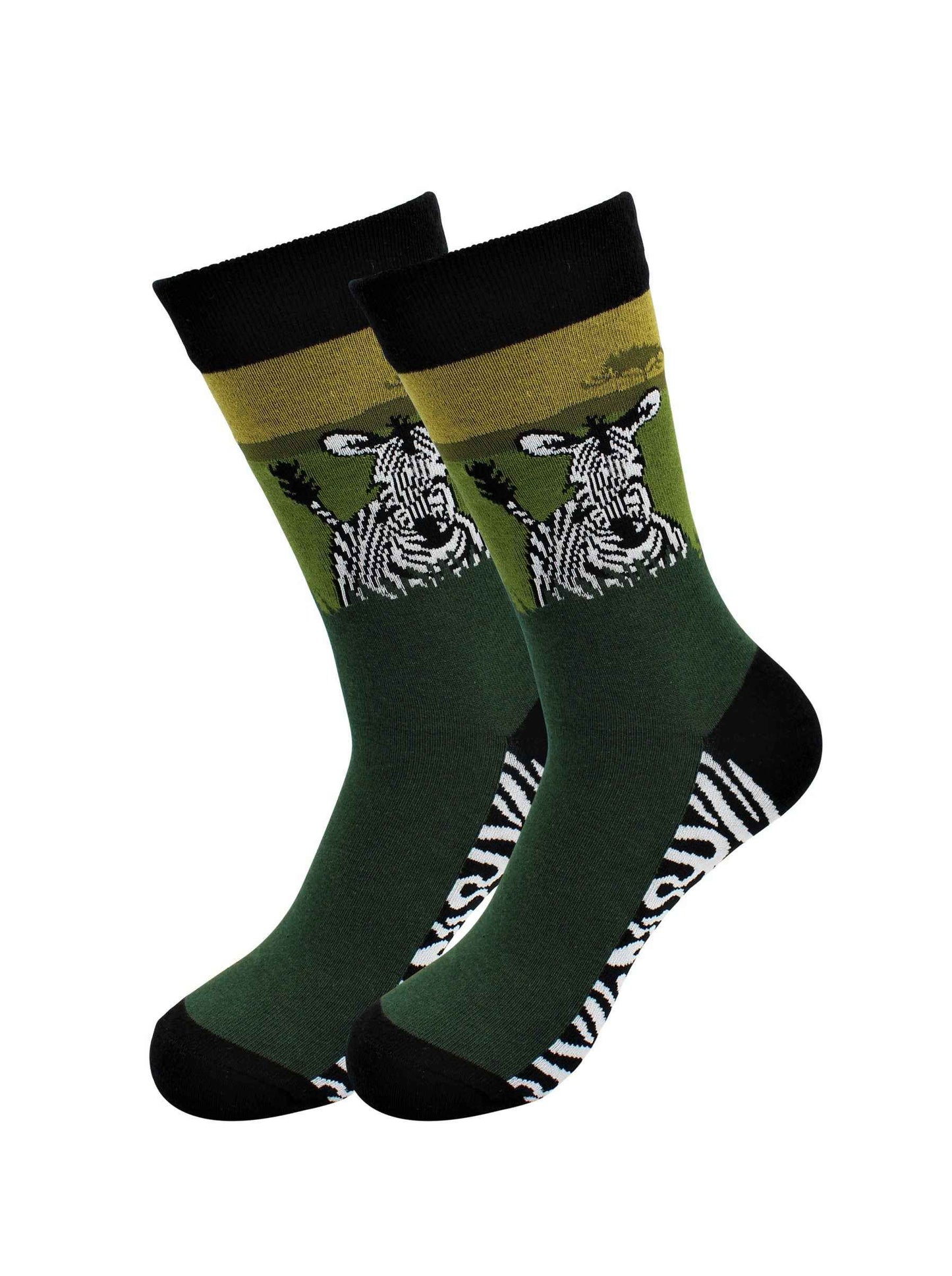 Zebra in Grass Socks - Comfy Cotton for Men & Women
