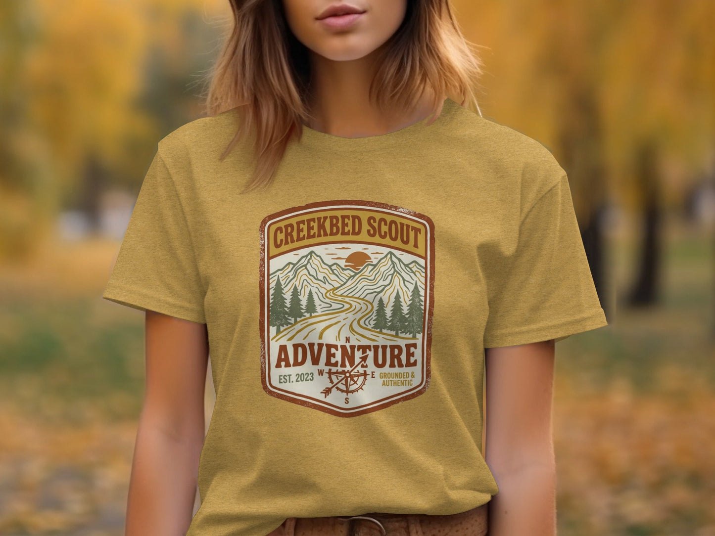 Rugged Creekbed Scout Adventure Emblem Wilderness Shirt