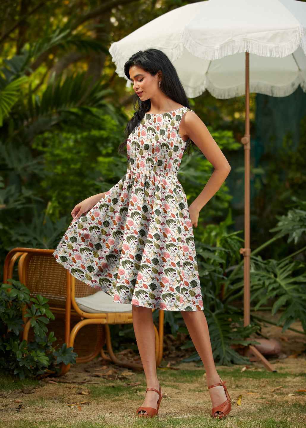 Woodland Vintage Dress in Cream