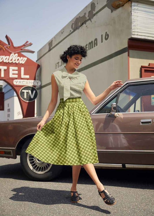 Green Plaid Doris Skirt