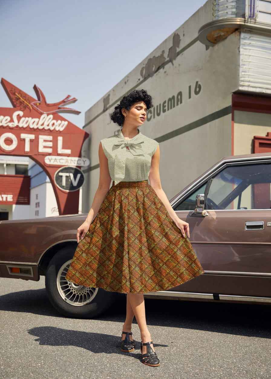 Rust Plaid Doris Skirt
