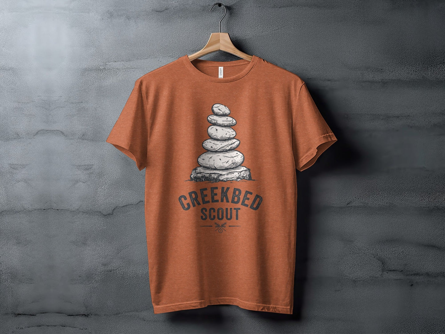 Creekbed Scout Cairn Graphic: The Explorer's Adventure Tee