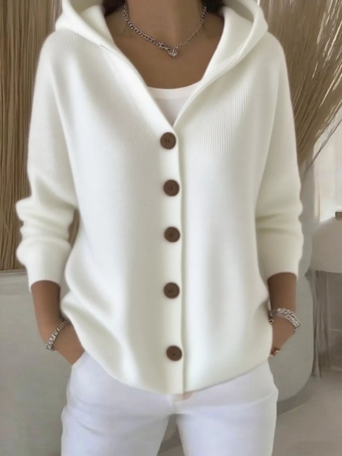 Full Size Button Up Long Sleeve Cardigan Plus Size