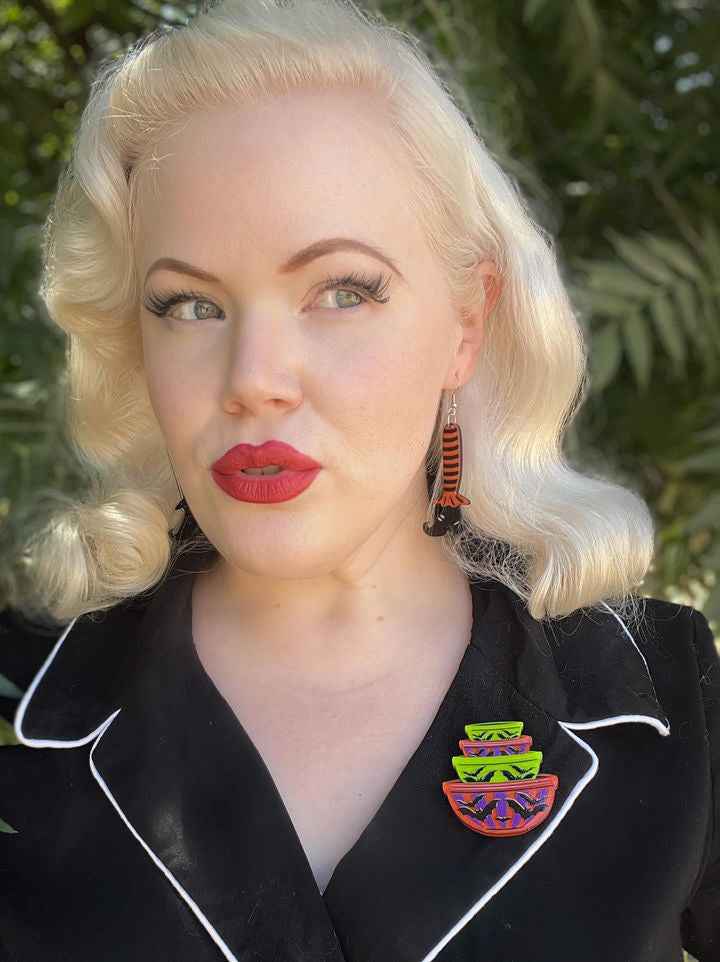 Bewitching Booties Orange Earrings by Lipstick & Chrome