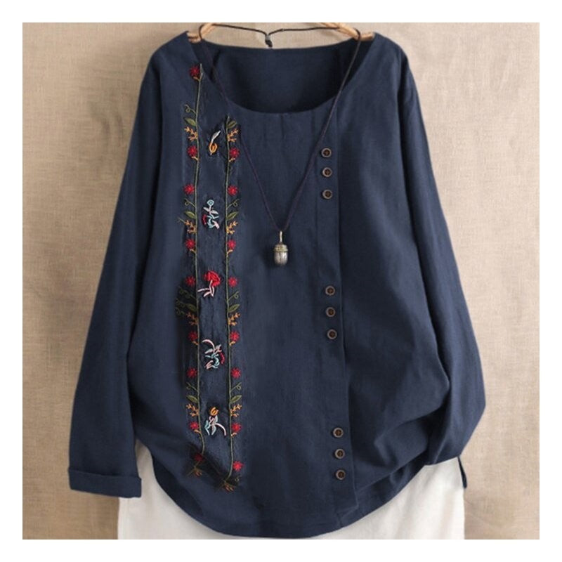 Loose Fit Printed Long Sleeve Shirt