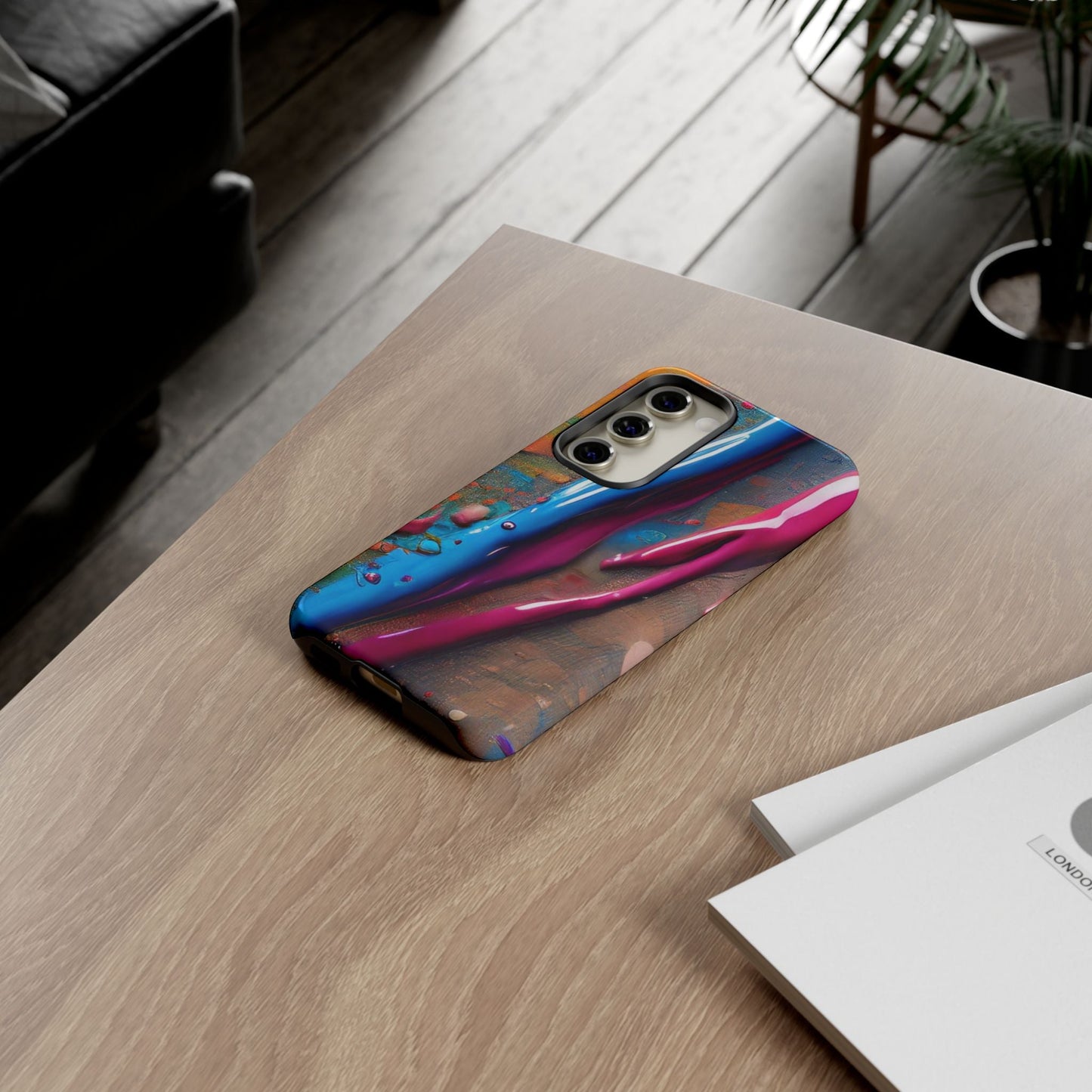 Colorful Artistic Paint Splatter Tough Phone Case