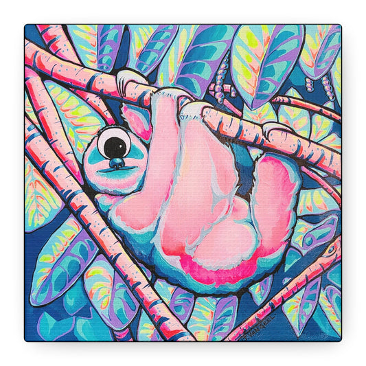 Cyclops Sloth Canvas Print, Original Artist Design, Home Decor, Wall Art
