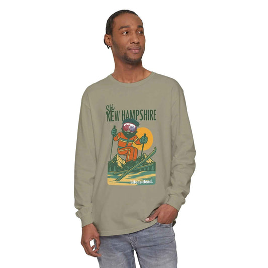 Ski New Hampshire - Life is dead.® Mountain Collection Garment-Dyed Long Sleeve T-Shirt
