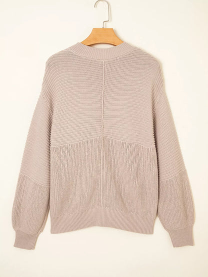 Delaney Texture Knitted Dropped Shoulder Sweater