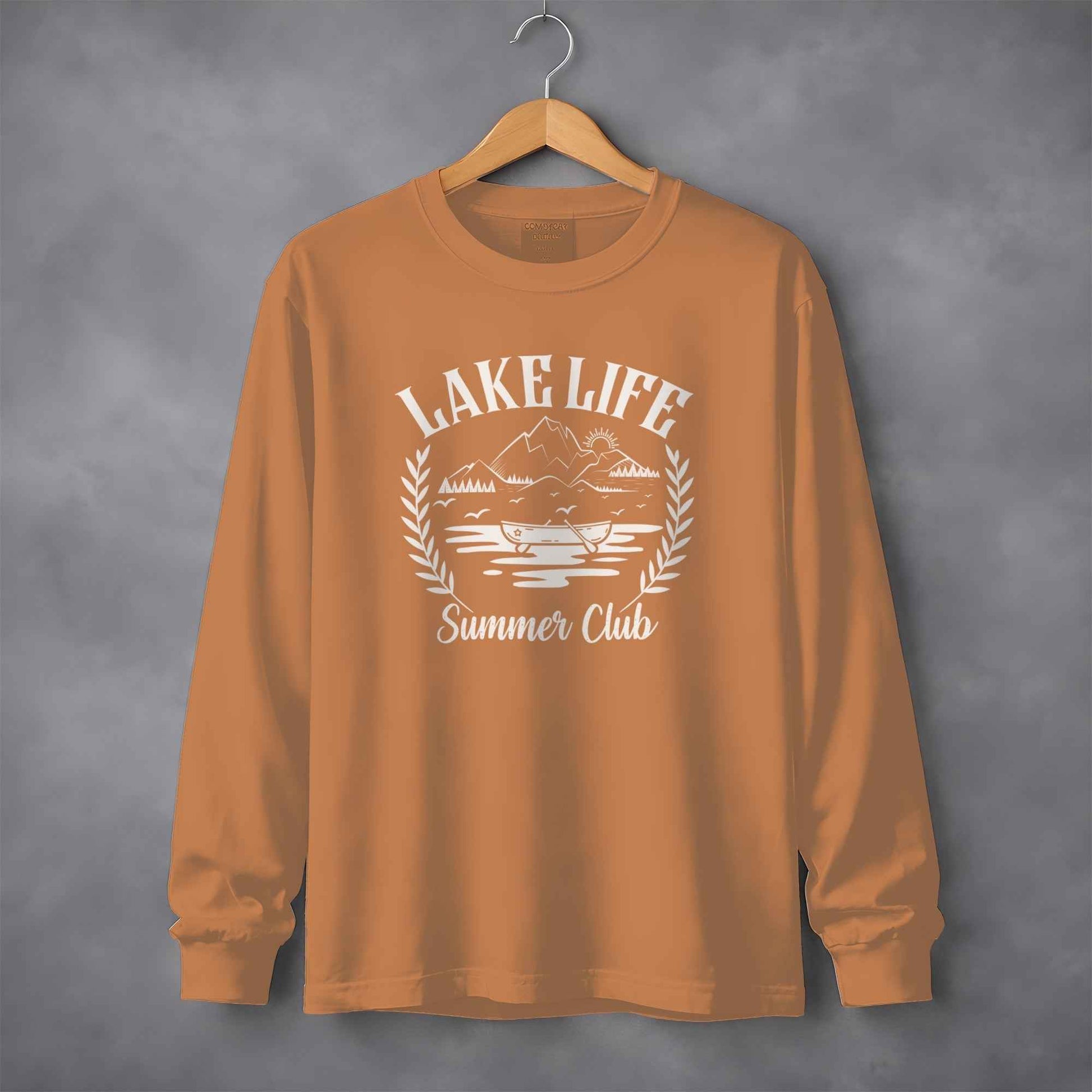 Lake Life Summer Club Graphic Design Long Sleeve T-Shirt