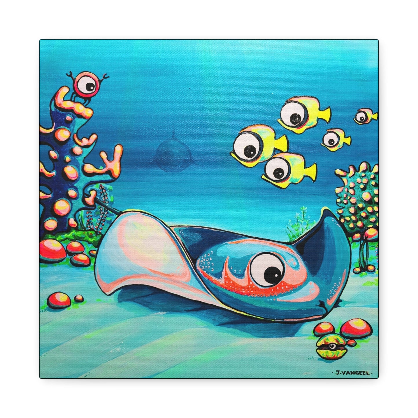 Cyclops Stingray Canvas Print, Original Artist Design, Home Decor Wall Art