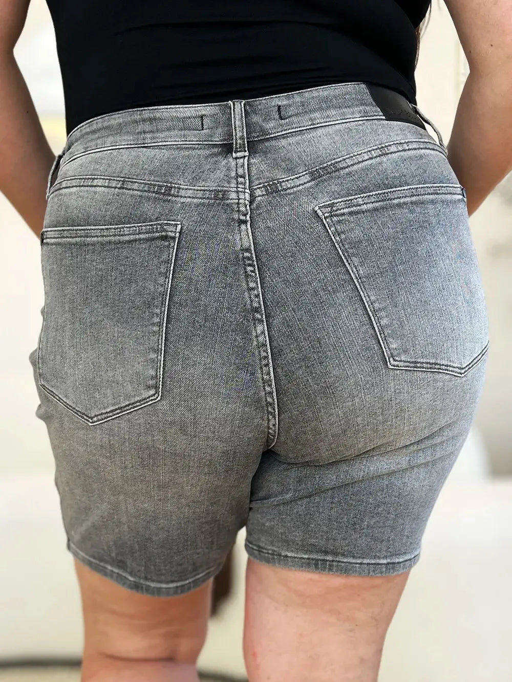 Full Size High Waist Washed Denim Shorts by Judy Blue Jeans