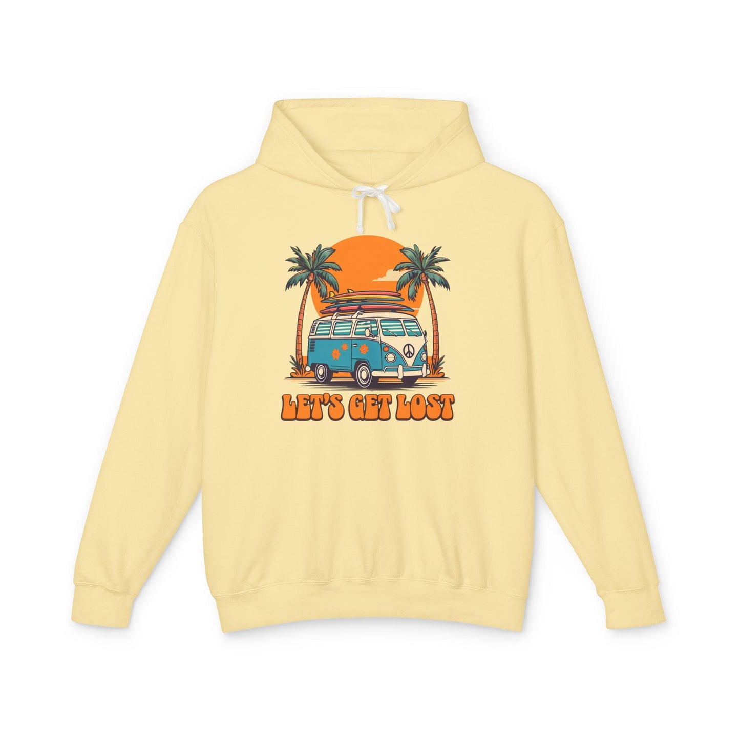 Let's Get Lost Unisex Lightweight Hoodie - Travel Adventure Sweatshirt