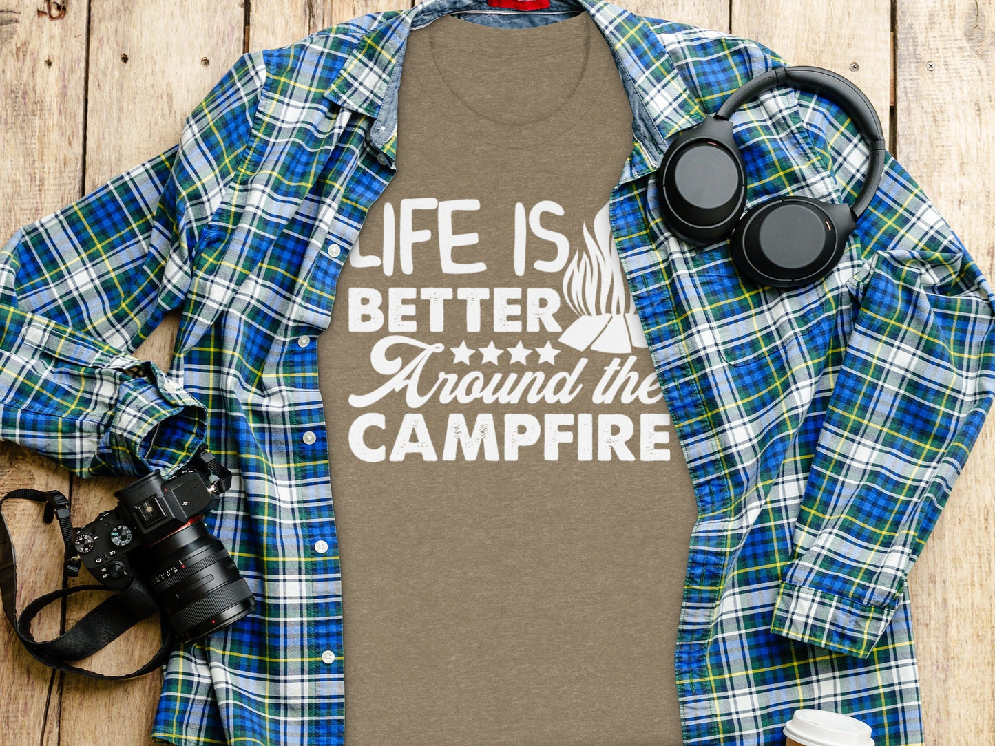 Life Is Better Around The Campfire Graphic Print T-Shirt