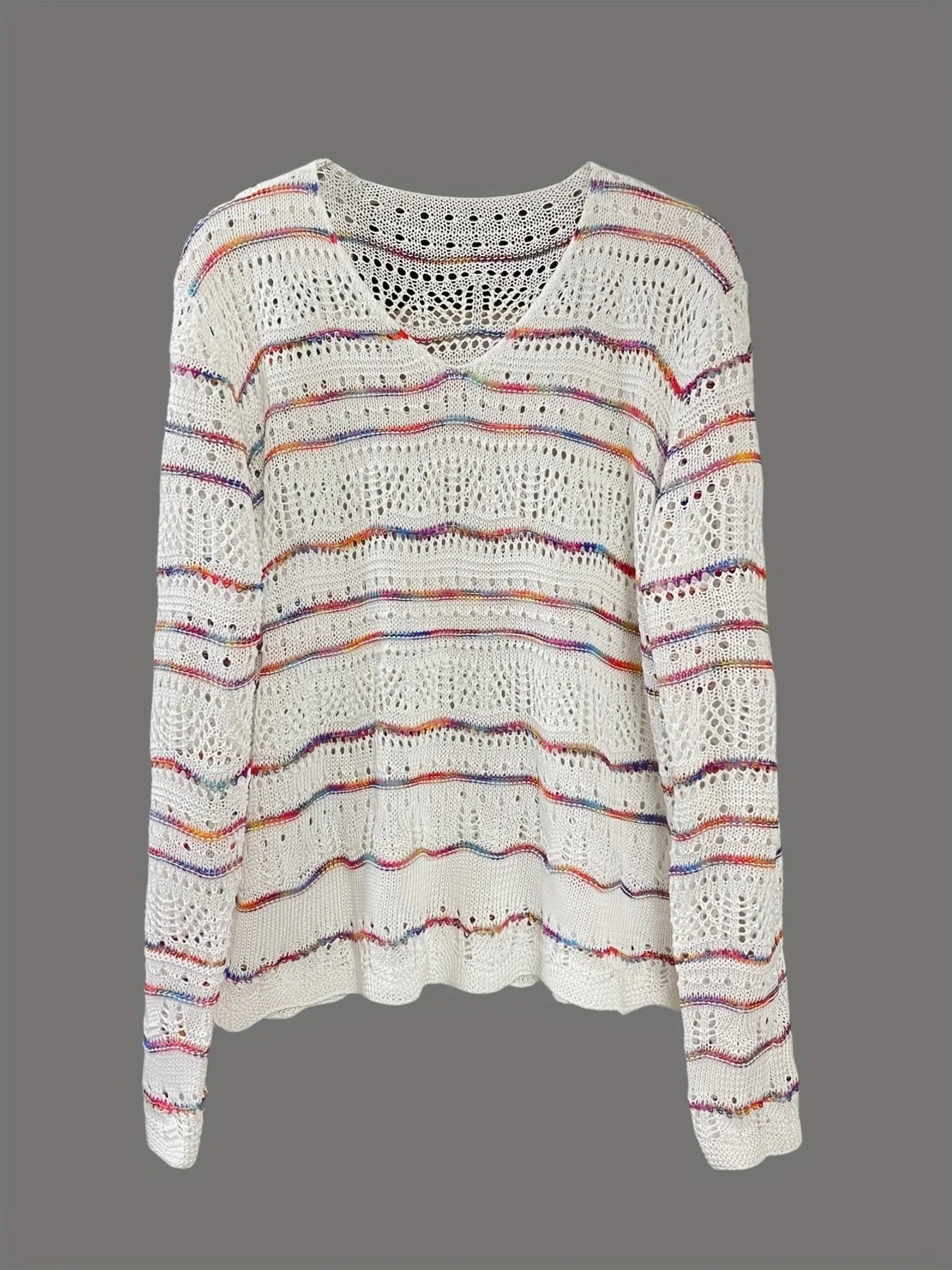 Openwork Long Sleeve Knit Top