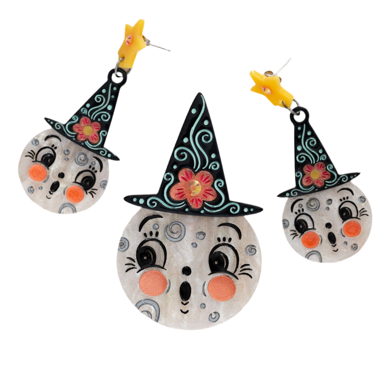 Bloomin' Luna Witch Brooch by Lipstick & Chrome