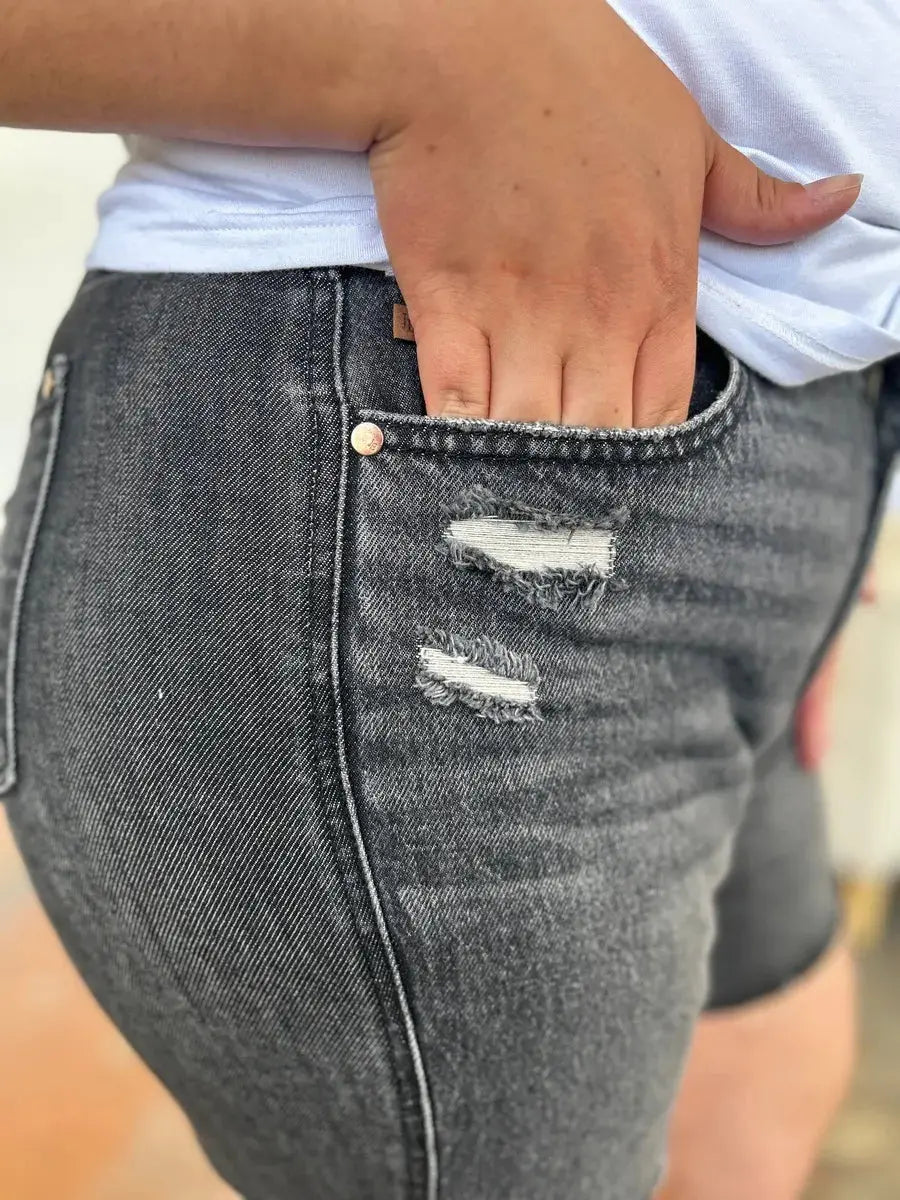 Judy Blue Jeans - Full Size High Waist Rigid Magic Denim Shorts