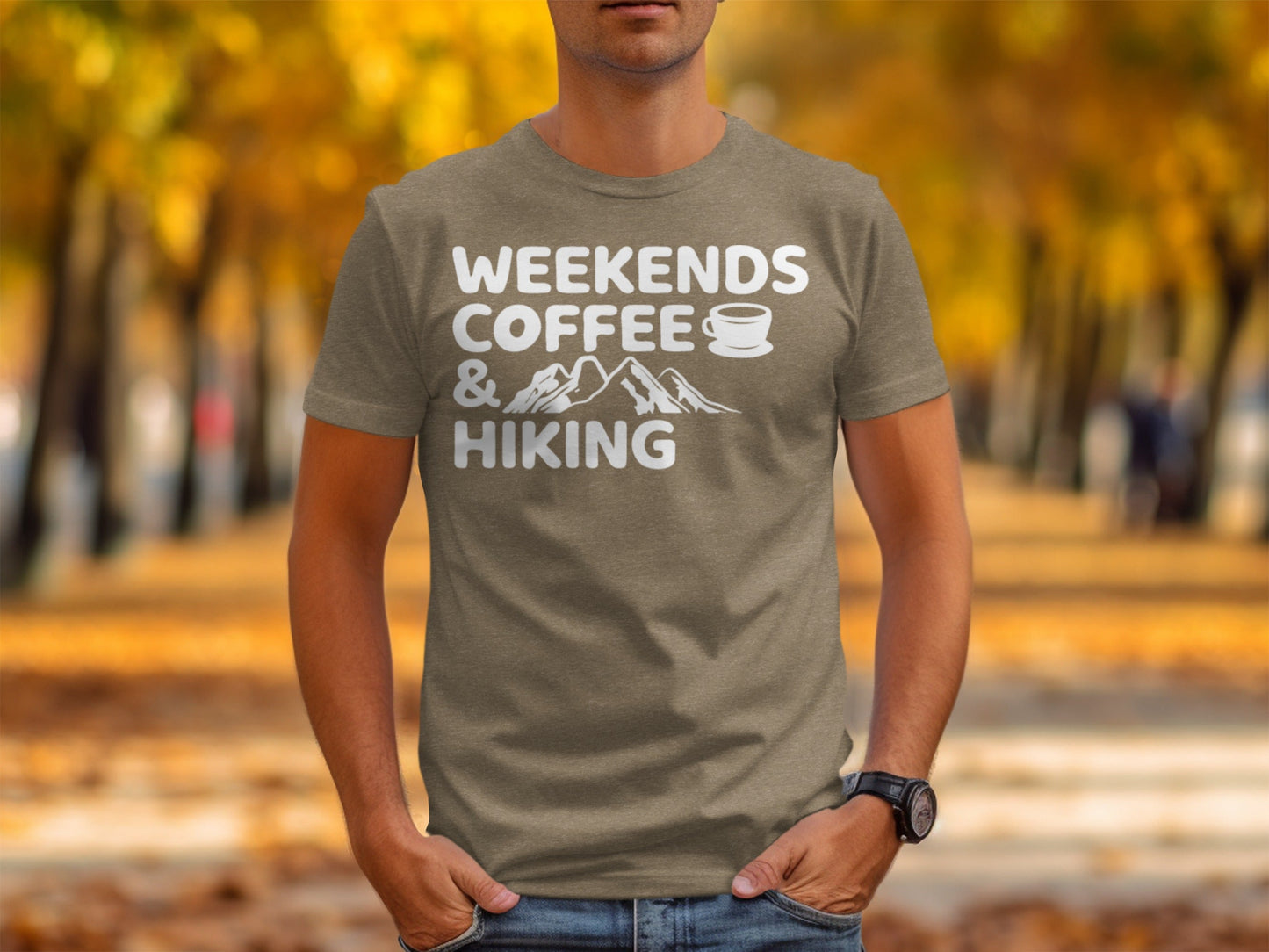 Weekends Coffee And Hiking Graphic Design Funny T-Shirt
