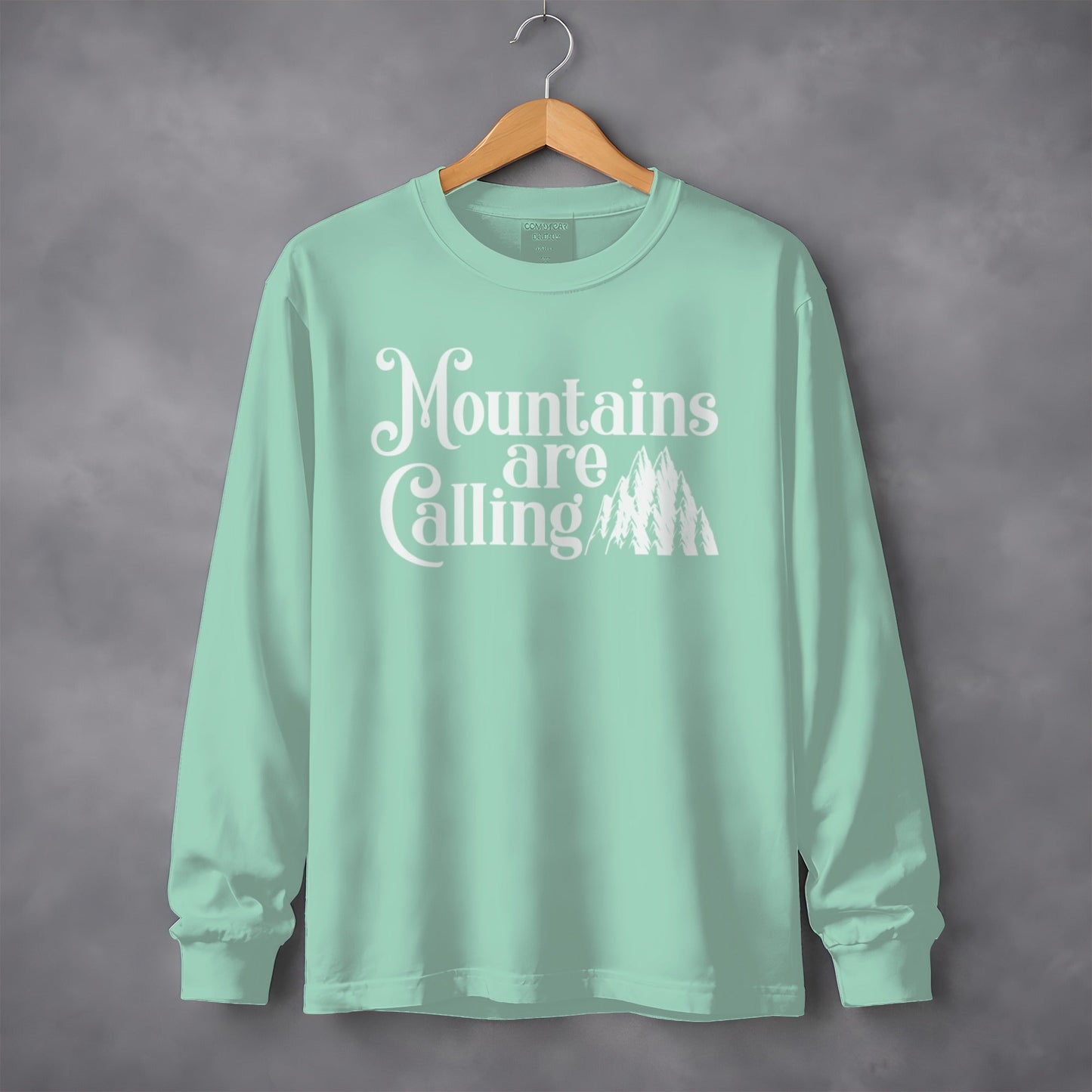 Mountains Are Calling With Mountain Peaks Art Long Sleeve T-Shirt