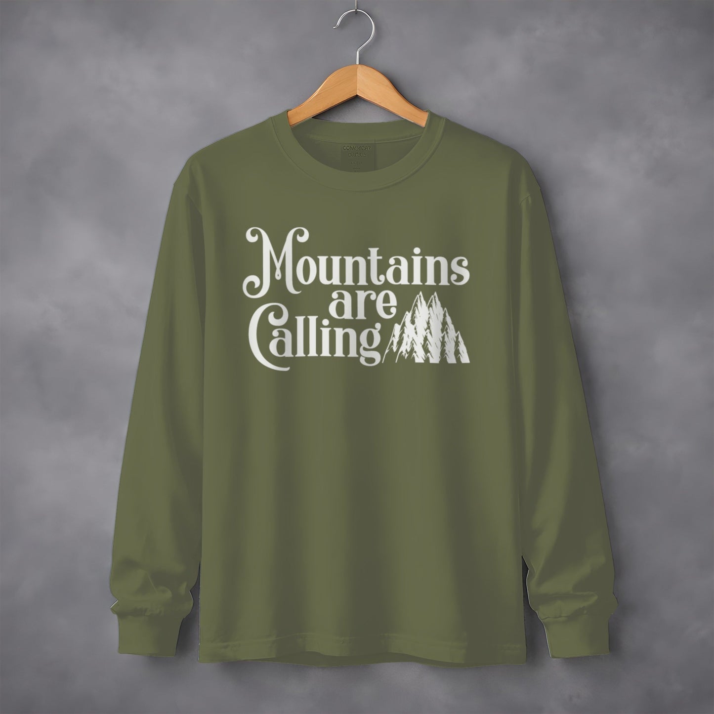 Mountains Are Calling With Mountain Peaks Art Long Sleeve T-Shirt
